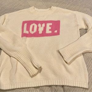 LOVE sweater 525  America white with pink , XS